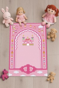Pembe Cami Temalı Kız Çocuk Seccadesi CS34 Pembe Cami Temalı Kız Çocuk Seccadesi CS34