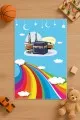 Çok Renkli Gökkuşağı Unisex Çocuk Seccadesi CS11