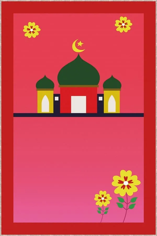 İsimli Çocuk Seccadesi Kırmızı Cami Temalı Kız Çocuk Seccadesi CS23