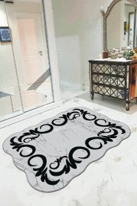 Gri Otantik Desen Kaymaz Tabanlı Lazer Kesim Halı AR099 Gri Otantik Desen Kaymaz Tabanlı Lazer Kesim Halı AR099