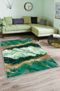 Yeşil Mermer Görünümlü Kaymaz Tabanlı Dekoratif Halı AR001 Yeşil Mermer Görünümlü Kaymaz Tabanlı Dekoratif Halı AR001