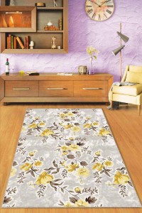 Sarı Çiçekli Kaymaz Tabanlı Makinede Yıkanabilir Halı BH01 Sarı Çiçekli Kaymaz Tabanlı Makinede Yıkanabilir Halı BH01