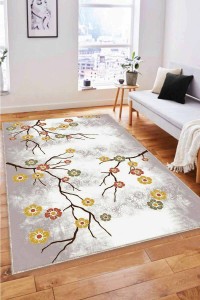 Sarı Çiçekli Kaymaz Tabanlı Makinede Yıkanabilir Halı FW004 Sarı Çiçekli Kaymaz Tabanlı Makinede Yıkanabilir Halı FW004