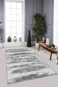 Gri Sade Desensiz Kaymaz Tabanlı Dekoratif Halı MU006 Gri Sade Desensiz Kaymaz Tabanlı Dekoratif Halı MU006