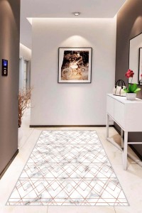 Siyah Mermer Görünümlü Kaymaz Tabanlı Dekoratif Halı RV021 Siyah Mermer Görünümlü Kaymaz Tabanlı Dekoratif Halı RV021