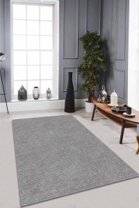 Gri Sade Desensiz Kaymaz Tabanlı Dekoratif Halı RV199 Gri Sade Desensiz Kaymaz Tabanlı Dekoratif Halı RV199