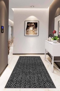 Siyah Sade Desensiz Kaymaz Tabanlı Dekoratif Halı RV205 Siyah Sade Desensiz Kaymaz Tabanlı Dekoratif Halı RV205