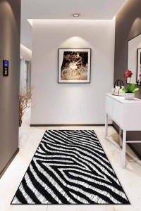 Siyah Leopar Kaymaz Tabanlı Makinede Yıkanabilir Halı RV206 Siyah Leopar Kaymaz Tabanlı Makinede Yıkanabilir Halı RV206