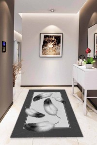 Antrasit 3D Üç Boyutlu Kaymaz Tabanlı Dekoratif Halı RV348 Antrasit 3D Üç Boyutlu Kaymaz Tabanlı Dekoratif Halı RV348