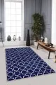 Lacivert Renkli Halı Modelleri Lacivert Spor Kaymaz Tabanlı Makinede Yıkanabilir Halı MO04