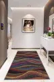 Renkli Salon Halıları Çok Renkli Colorful Kaymaz Tabanlı Dekoratif Halı RV250