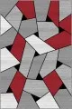Gri Kırmızı Halı Kırmızı Geometrik Kaymaz Tabanlı Dekoratif Halı WL06