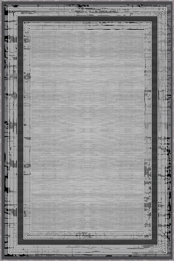 Koyu Gri Kaymaz Tabanlı Çerçeveli Salon Halısı AR1422