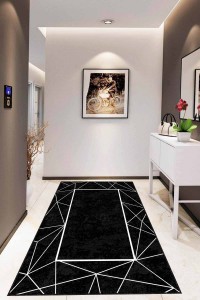 Siyah Çerçeveli Kaymaz Taban Makinede Yıkanabilir Halı AR523 Siyah Çerçeveli Kaymaz Taban Makinede Yıkanabilir Halı AR523