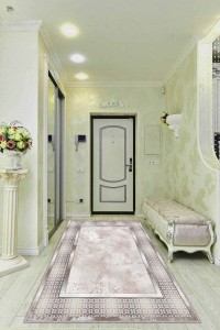 Bej Çerçeveli Kaymaz Tabanlı Makinede Yıkanabilir Halı AR714 Bej Çerçeveli Kaymaz Tabanlı Makinede Yıkanabilir Halı AR714