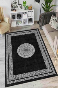Siyah Çerçeveli Kaymaz Taban Makinede Yıkanabilir Halı AR839 Siyah Çerçeveli Kaymaz Taban Makinede Yıkanabilir Halı AR839