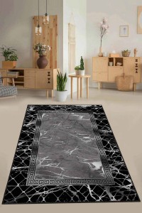 Siyah Çerçeveli Kaymaz Taban Makinede Yıkanabilir Halı AR949 Siyah Çerçeveli Kaymaz Taban Makinede Yıkanabilir Halı AR949