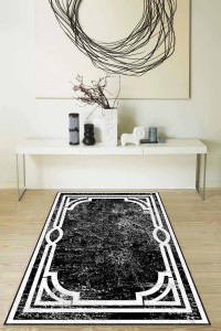 Siyah Çerçeveli Kaymaz Taban Makinede Yıkanabilir Halı MK43 Siyah Çerçeveli Kaymaz Taban Makinede Yıkanabilir Halı MK43
