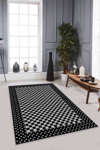 Siyah Çerçeveli Kaymaz Taban Makinede Yıkanabilir Halı MK84 Siyah Çerçeveli Kaymaz Taban Makinede Yıkanabilir Halı MK84