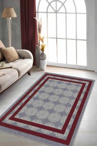 Bordo Çerçeveli Kaymaz Taban Makinede Yıkanabilir Halı RV087 Bordo Çerçeveli Kaymaz Taban Makinede Yıkanabilir Halı RV087