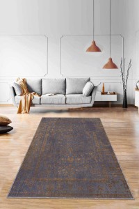Antrasit Vintage Kaymaz Tabanlı Dekoratif Halı RV285 Antrasit Vintage Kaymaz Tabanlı Dekoratif Halı RV285