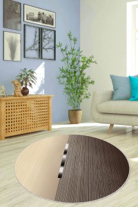 Bej Kaymaz Tabanlı Modern Yuvarlak Halı AR1403 Bej Kaymaz Tabanlı Modern Yuvarlak Halı AR1403