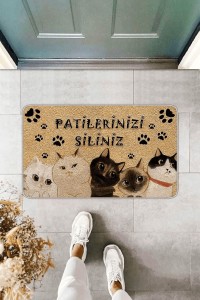 Bej Kedi Temalı Kapı Önü Paspası KP04 Bej Kedi Temalı Kapı Önü Paspası KP04