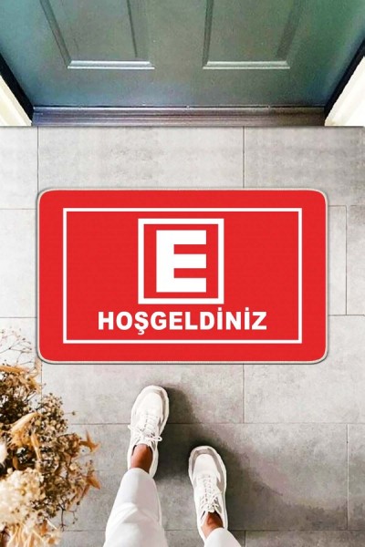 Kırmızı Eczane Önü Paspas Hoşgeldiniz KP46