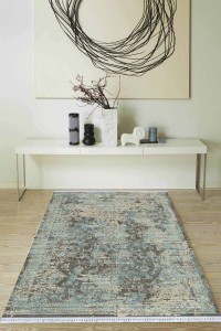 Mavi Modern Dokuma Pamuk Tabanlı Kaymaz Kilim KLM007 Mavi Modern Dokuma Pamuk Tabanlı Kaymaz Kilim KLM007