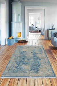 Mavi Modern Dokuma Pamuk Tabanlı Kaymaz Kilim KLM008 Mavi Modern Dokuma Pamuk Tabanlı Kaymaz Kilim KLM008