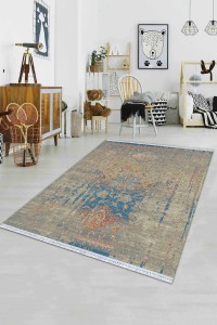 Toprak Modern Dokuma Pamuk Tabanlı Kaymaz Kilim KLM010 Toprak Modern Dokuma Pamuk Tabanlı Kaymaz Kilim KLM010