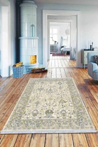 Yeşil Çerçeveli Dokuma Pamuk Taban Kaymaz Kilim KLM024 Yeşil Çerçeveli Dokuma Pamuk Taban Kaymaz Kilim KLM024