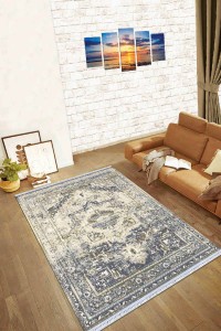 Krem Klasik Göbekli Dokuma Pamuk Taban Kaymaz Kilim KLM041 Krem Klasik Göbekli Dokuma Pamuk Taban Kaymaz Kilim KLM041