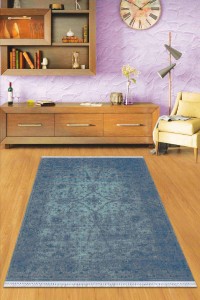 Mavi Modern Dokuma Pamuk Tabanlı Kaymaz Kilim KLM045 Mavi Modern Dokuma Pamuk Tabanlı Kaymaz Kilim KLM045