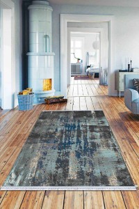 Mavi Spor Desen Dokuma Pamuk Taban Kaymaz Kilim KLM053 Mavi Spor Desen Dokuma Pamuk Taban Kaymaz Kilim KLM053