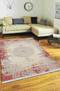 Pembe Klasik Göbekli Dokuma Pamuk Taban Kaymaz Kilim KLM057 Pembe Klasik Göbekli Dokuma Pamuk Taban Kaymaz Kilim KLM057