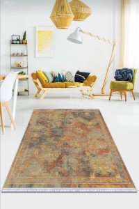 Taba Modern Dokuma Pamuk Tabanlı Kaymaz Kilim KLM065 Taba Modern Dokuma Pamuk Tabanlı Kaymaz Kilim KLM065