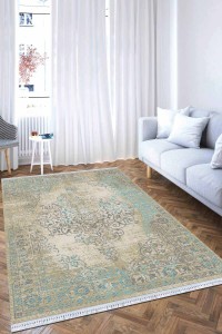 Mavi Klasik Göbekli Dokuma Pamuk Taban Kaymaz Kilim KLM073 Mavi Klasik Göbekli Dokuma Pamuk Taban Kaymaz Kilim KLM073