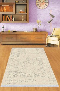 Kemik Modern Dokuma Pamuk Tabanlı Kaymaz Kilim KLM100 Kemik Modern Dokuma Pamuk Tabanlı Kaymaz Kilim KLM100