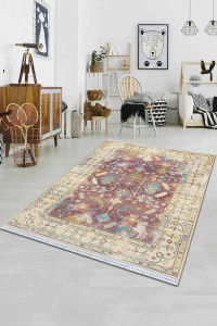 Pembe Çerçeveli Dokuma Pamuk Taban Kaymaz Kilim KLM105 Pembe Çerçeveli Dokuma Pamuk Taban Kaymaz Kilim KLM105