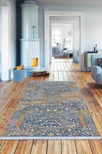 Mavi Vintage Dokuma Pamuk Tabanlı Kaymaz Kilim KLM130 Mavi Vintage Dokuma Pamuk Tabanlı Kaymaz Kilim KLM130