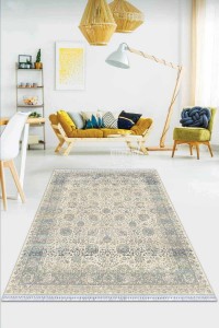 Mavi Çerçeveli Dokuma Pamuk Taban Kaymaz Kilim KLM135 Mavi Çerçeveli Dokuma Pamuk Taban Kaymaz Kilim KLM135