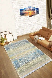 Mavi Vintage Dokuma Pamuk Tabanlı Kaymaz Kilim KLM136 Mavi Vintage Dokuma Pamuk Tabanlı Kaymaz Kilim KLM136