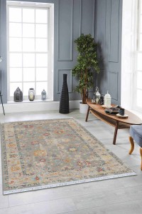 Toprak Çerçeveli Dokuma Pamuk Taban Kaymaz Kilim KLM152 Toprak Çerçeveli Dokuma Pamuk Taban Kaymaz Kilim KLM152