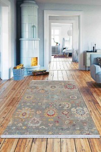 Gri Vintage Dokuma Pamuk Tabanlı Kaymaz Kilim KLM158 Gri Vintage Dokuma Pamuk Tabanlı Kaymaz Kilim KLM158