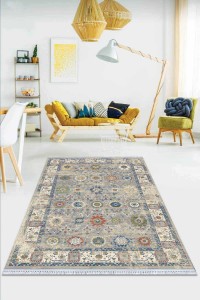 Mavi Çerçeveli Dokuma Pamuk Taban Kaymaz Kilim KLM161 Mavi Çerçeveli Dokuma Pamuk Taban Kaymaz Kilim KLM161