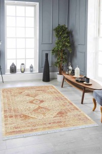 Kiremit Vintage Dokuma Pamuk Taban Kaymaz Kilim KLM167 Kiremit Vintage Dokuma Pamuk Taban Kaymaz Kilim KLM167