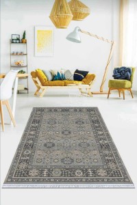 Gri Çerçeveli Dokuma Pamuk Tabanlı Kaymaz Kilim KLM179 Gri Çerçeveli Dokuma Pamuk Tabanlı Kaymaz Kilim KLM179