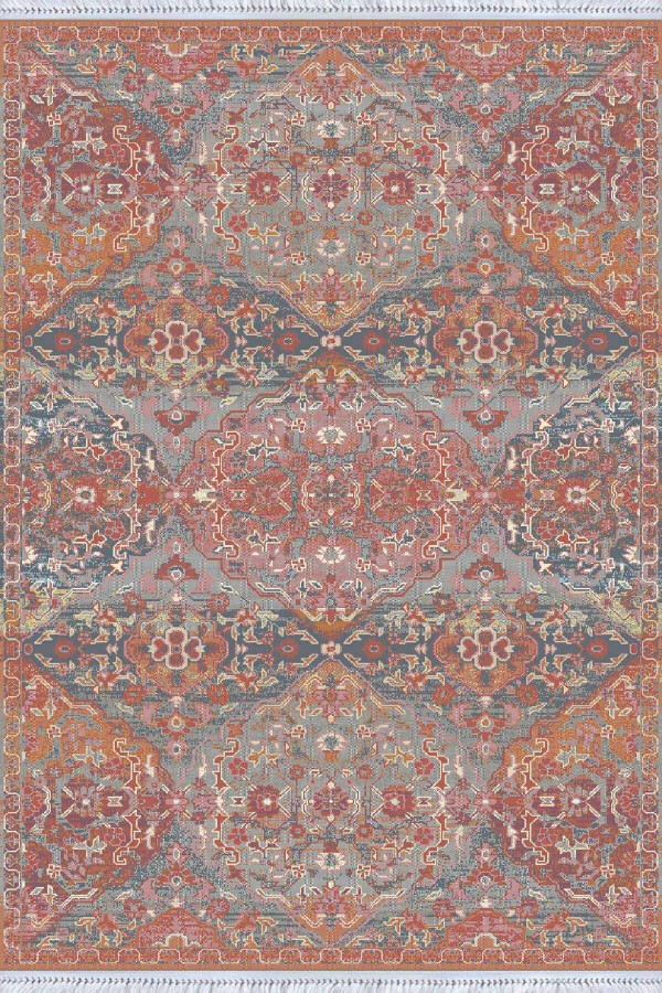 Pembe Vintage Dokuma Pamuk Tabanlı Kaymaz Kilim KLM184