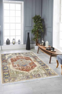 Taba Klasik Göbekli Dokuma Pamuk Taban Kaymaz Kilim KLM188 Taba Klasik Göbekli Dokuma Pamuk Taban Kaymaz Kilim KLM188